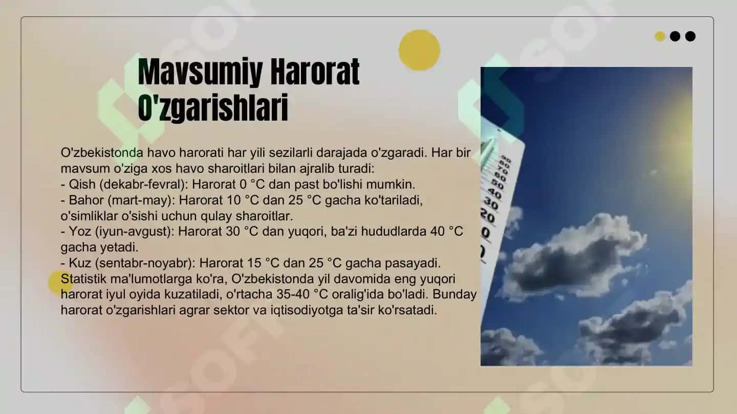 Oʻzbekistonda havo haroratining hududiy va mavsumiy oʻzgarishlar 3