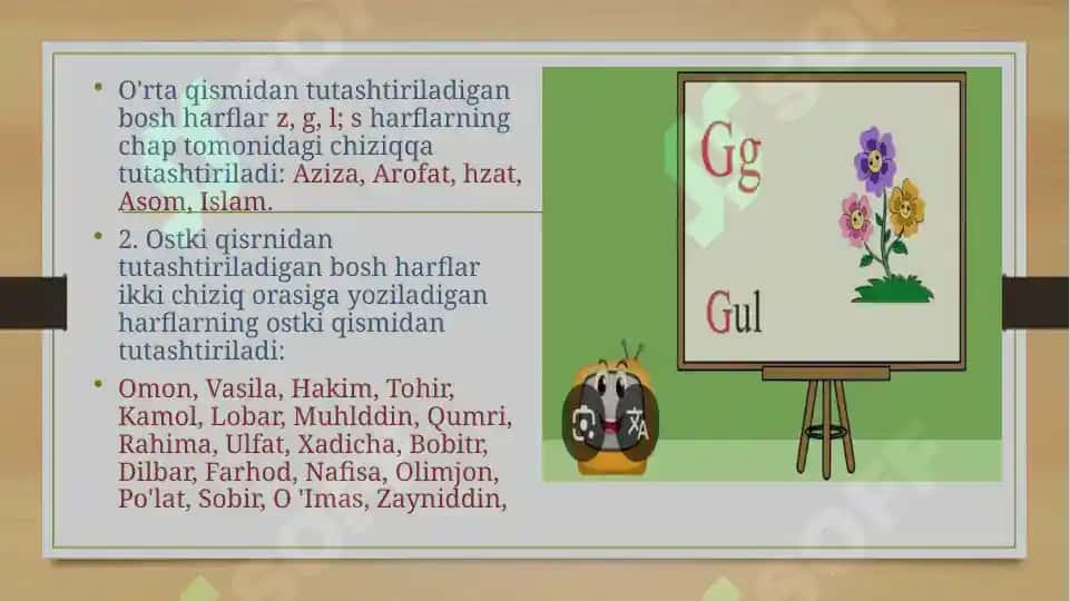 Oʻrta qismidan tutashtiriladigan harflar va unga oid soʻzlar yozish 4