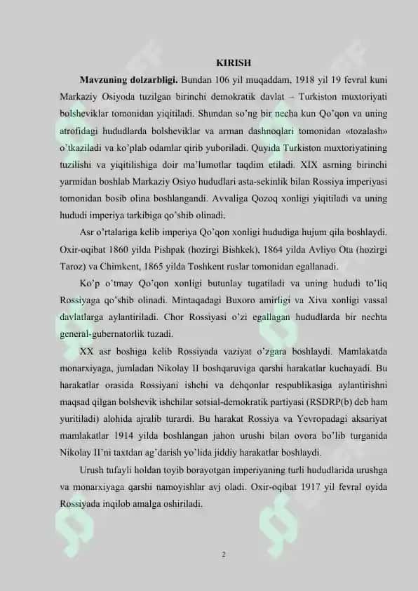 Turkiston muxtoriyati va uning tugatilishi 2