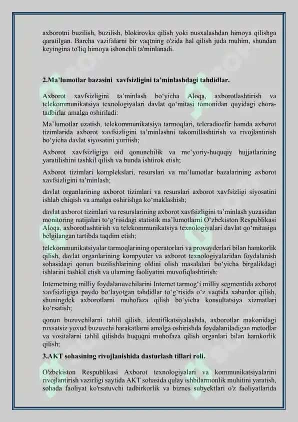 Kiberxavfsizlikka oid milliy va xorijiy me’yoriy-huquqiy hujjatlar tahlili 8