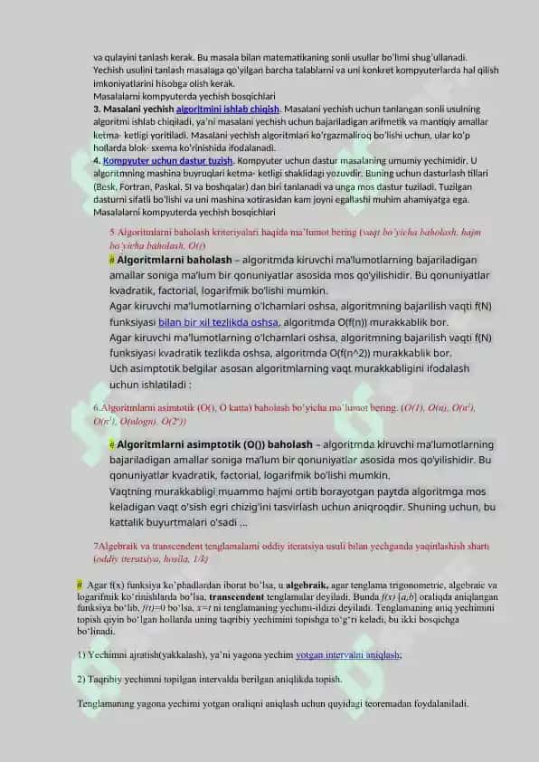Algoritmlarni loyihalash fanidan yakuniy nazoratlar uchun savollar. 3