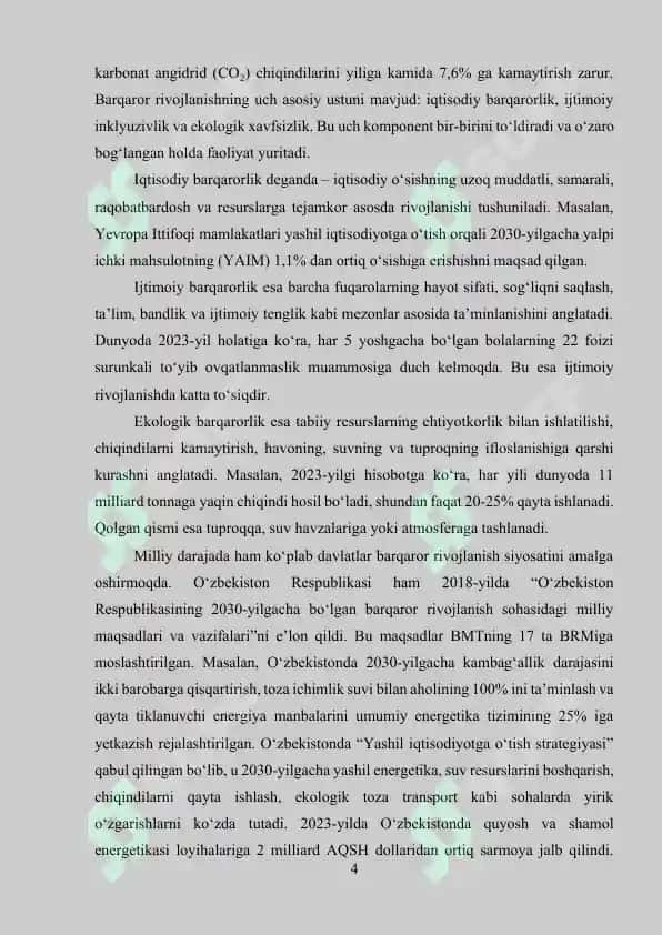 Barqaror rivojlanish konsepsiyasi doirasida yashil loyihalarni moliyalashtirish 4