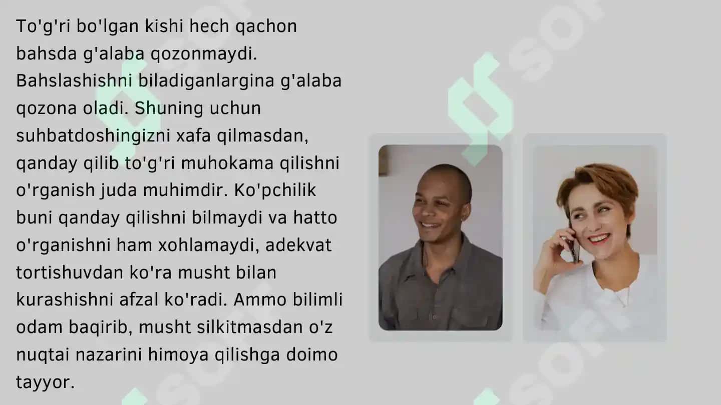 Bahslashish va muzokara 3