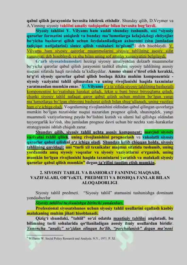 1-mavzu. “Siyosiy tahlil va bashorat” – fanning yo‘nalishi va ijtimoiy faoliyat turi sifatida 5