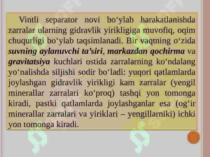 Vintli separatorlarda boyitish 3