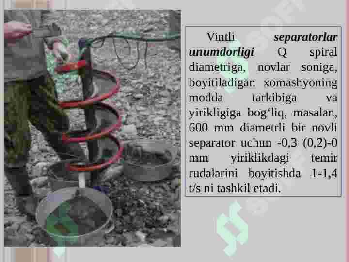Vintli separatorlarda boyitish 8