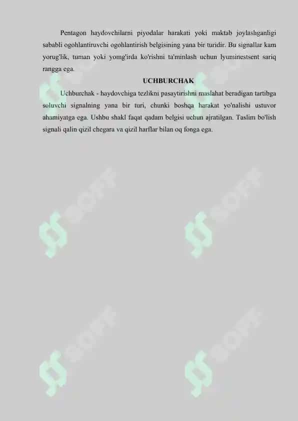 Signal va yo'l belgilari 3