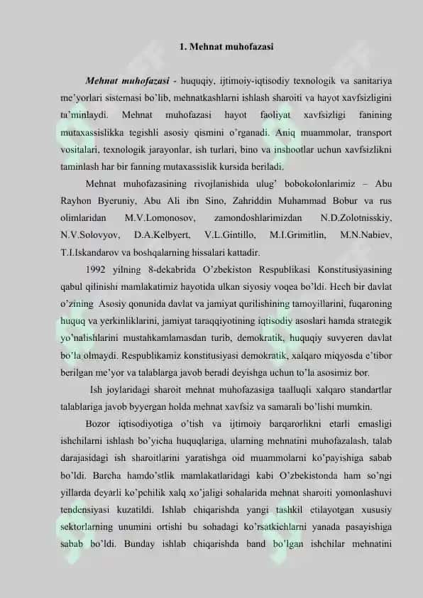 Hayot faoliyat xavfsizligini taminlashni huquqiy me’yoriy va tashkiliy asoslari 2