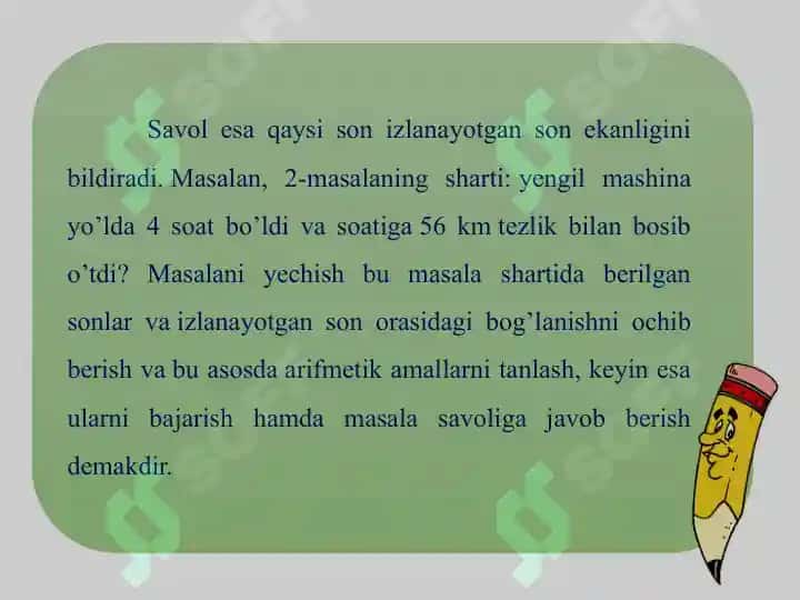 Masala yechishga o'rgatish bosqichlari va uning mantiqiy asosi 7