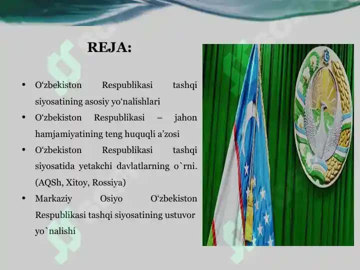 O‘zbekiston tashqi siyosiy faoliyatining shakllanishi va rivojlanishi 2