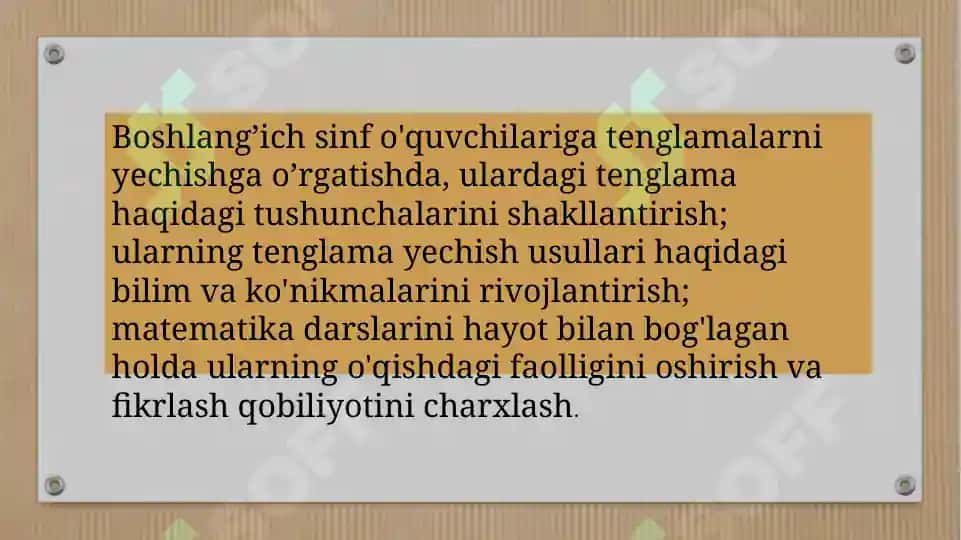 Tenglamalarni yechishga o‘rgatish metodikasi 2
