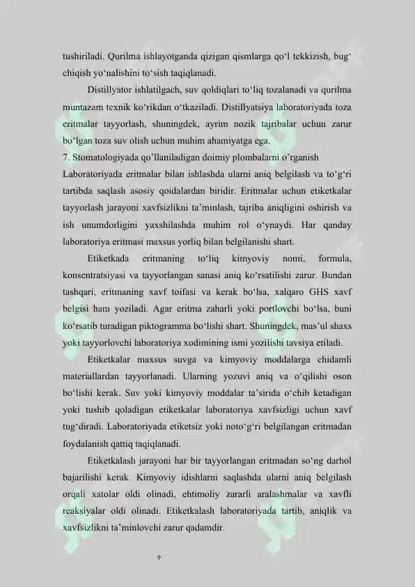 Tibbiyot (stomatologiya) bo'yicha tanishuv amaliyot hisoboti 8