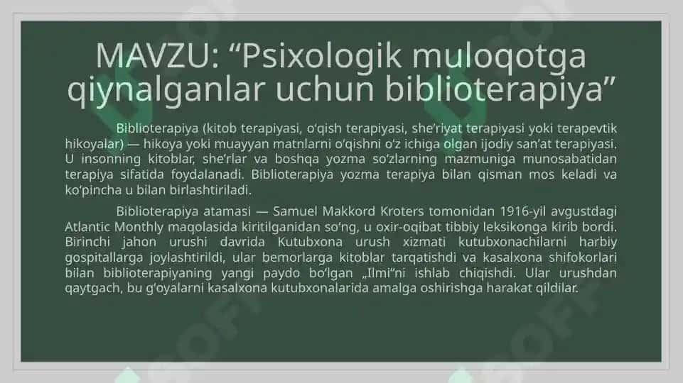 Psixologik muloqotga qiynalganlar uchun biblioterapiya 2
