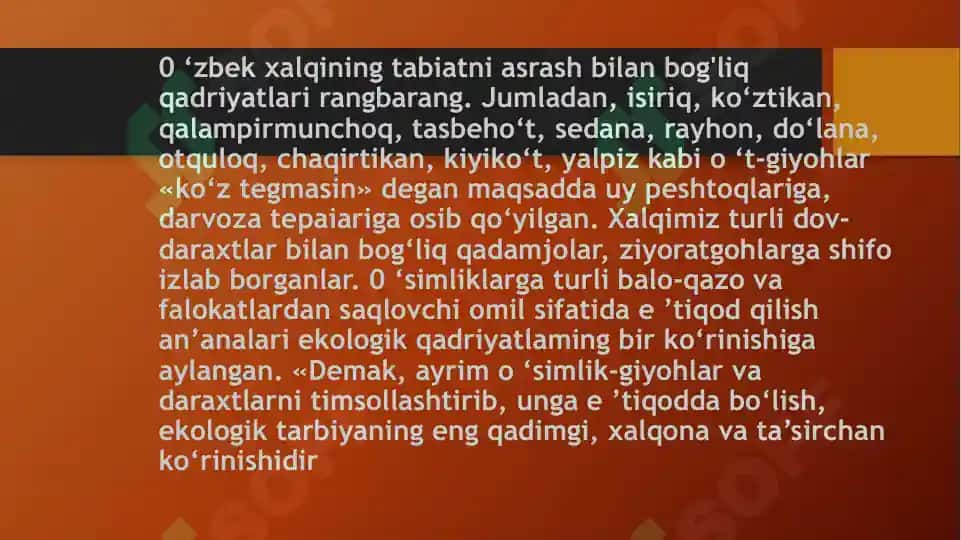 Xalq pedagogikasida tabiat va inson munosabatlari 3