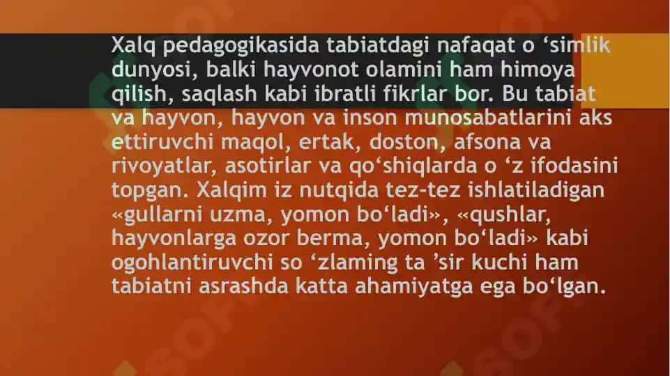 Xalq pedagogikasida tabiat va inson munosabatlari 4