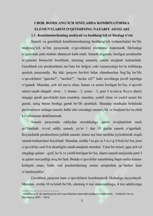 Boshlang‘ich sinflarda kombinatorika elementlari va mantiqiy masalalar 5
