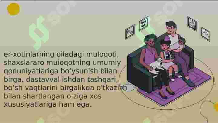 Oilaviy munosabatlar psixologiyasi. Oila psixologiyasi 7