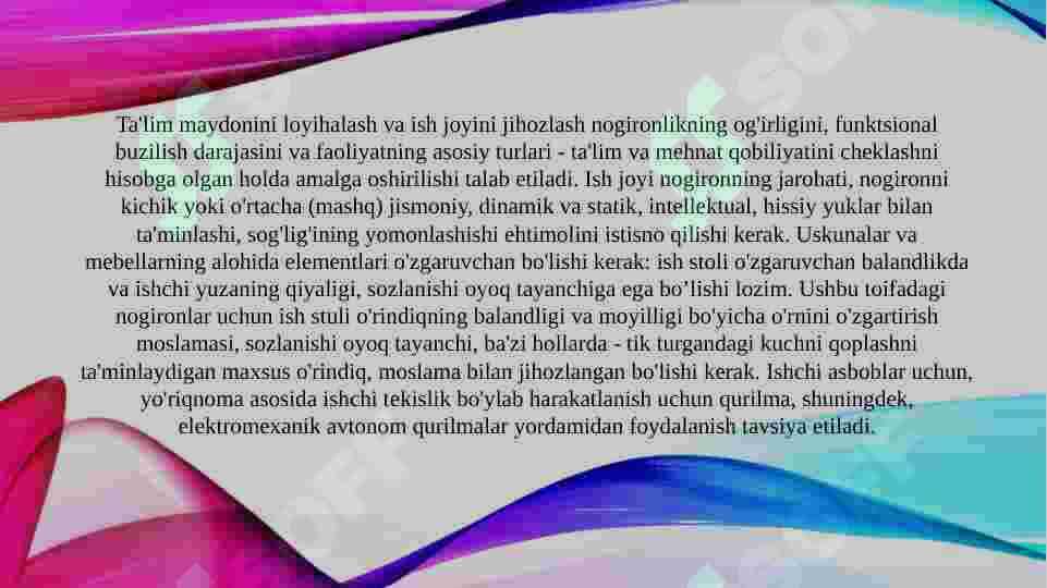 Tayanch-harakat apparati funksiyalari buzilgan bolalar bilan tuzatuvchi ishlarning mazmuni va metodikasi 8
