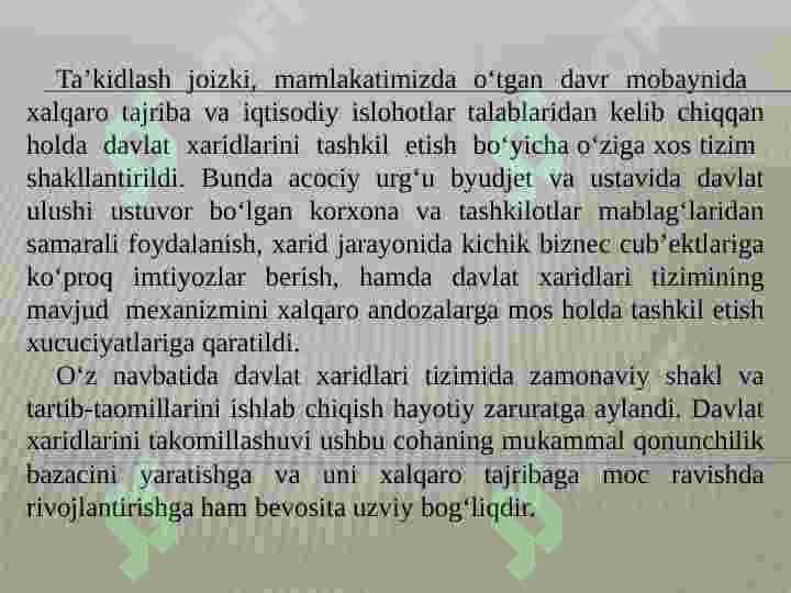DAVLAT XARIDINI TASHKIL ETISHNING HUQUQIY ASOSLARI 3
