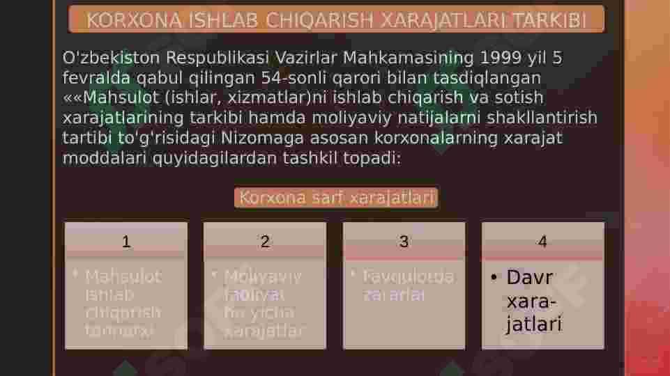 Ishlab chiqarish xarajatlari va ularni kamaytirish yo’llari 3