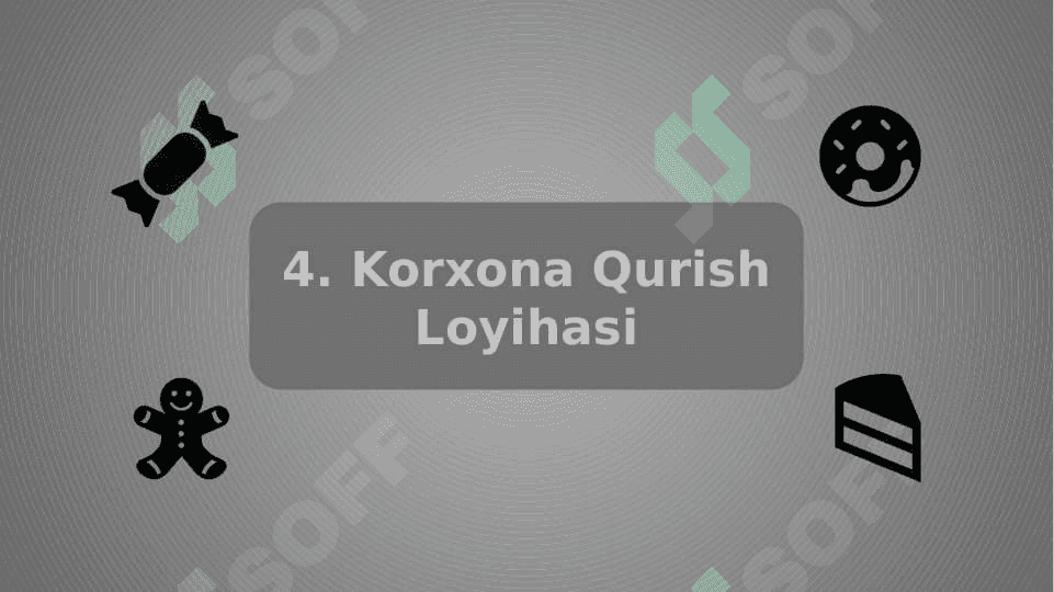 Milliy shirinliklar ishlab chiqaruvchi korxona tashkil qilish uchun biznes reja. (mavzu asosida loyiha ishi) 7