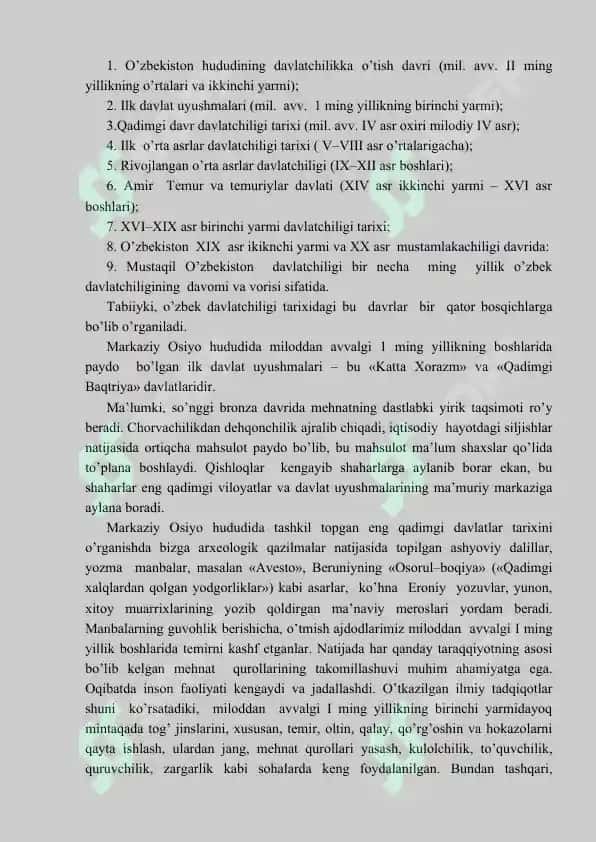 O'zbekistonning eng yangi tarixi fanidan ma'ruzalar 7