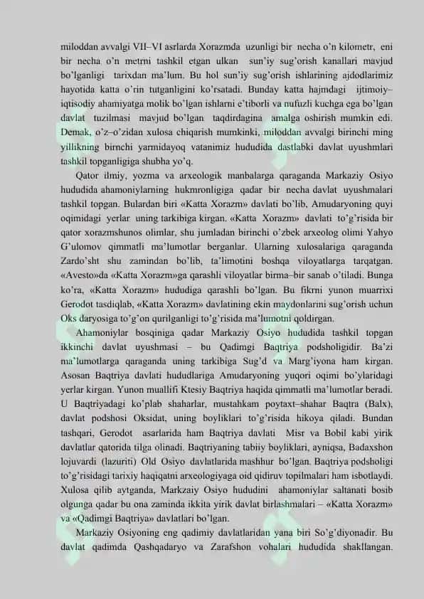 O'zbekistonning eng yangi tarixi fanidan ma'ruzalar 8