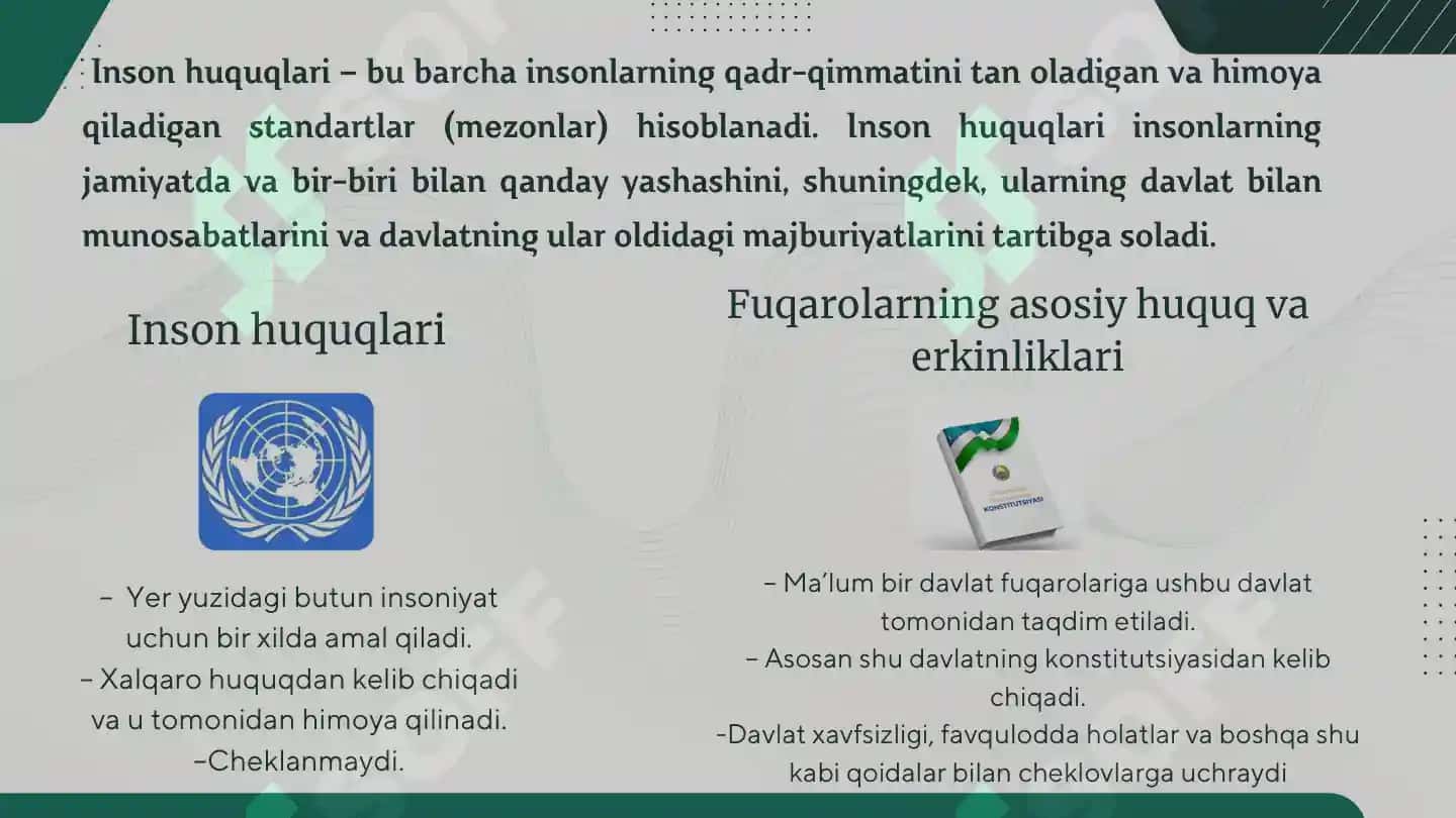 Davlat va huquq asoslari 10-sinf 1-2-darslar 8