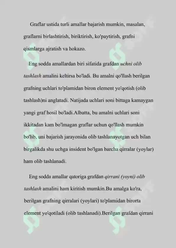 Graf uchlari darajasi. Graf qirralari soni 6