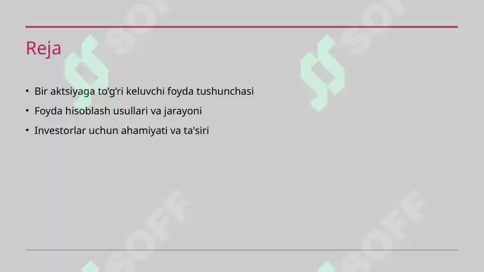Bir aksiyaga to‘g‘ri keluvchi foyda va uning ahamiyati 2