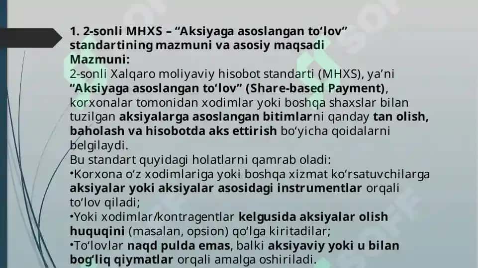 2-SON “AKSIYAGA ASOSLANGAN TO’LOV”MHXS (IFRS)NING MAQSADI VA AMALIYOTDA QO’LLANILISHNING HOZIRGI HOLATI 3