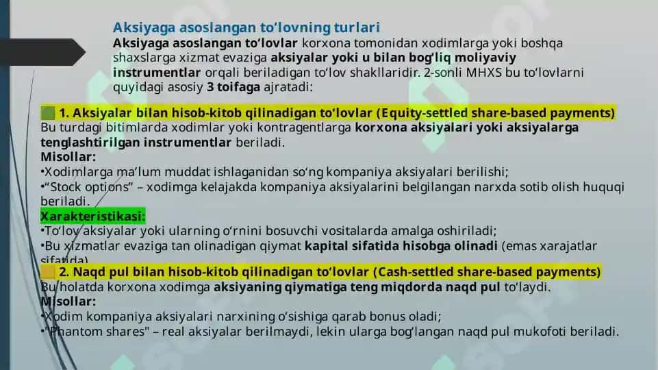 2-SON “AKSIYAGA ASOSLANGAN TO’LOV”MHXS (IFRS)NING MAQSADI VA AMALIYOTDA QO’LLANILISHNING HOZIRGI HOLATI 6