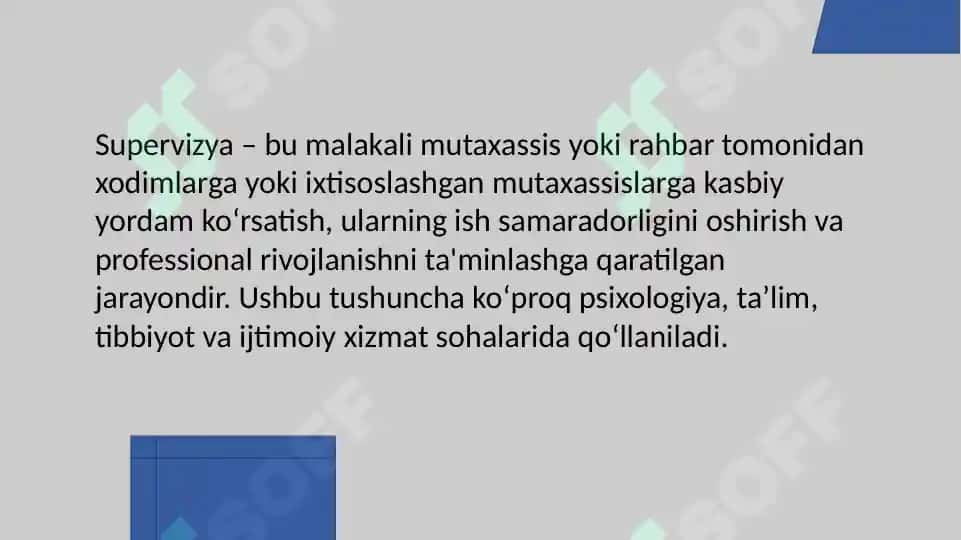 SUPERVIZIYA: TUSHUNCHA, FUNKTSIYA, FORMA 2