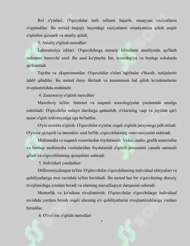 Òqitish inson faoliyatining maxsus turi sifatida 6