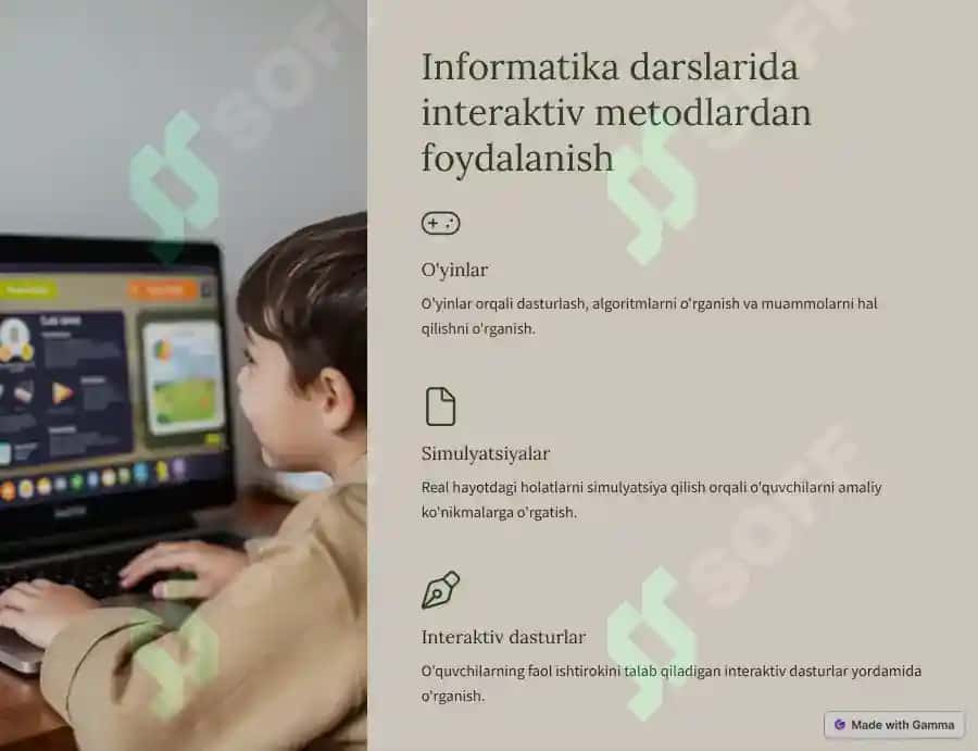Informatika darslarida zamonaviy pedagogik texnologiyalardan foydalanish 4