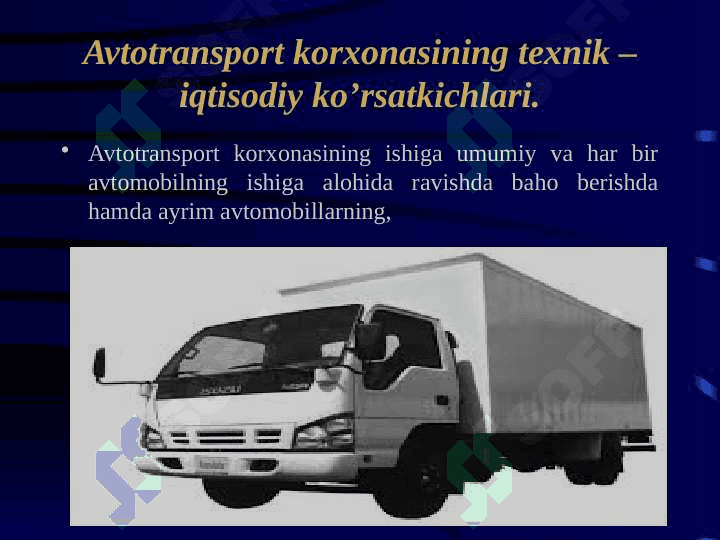 Transport vositalarida yuk va yo’lovchi tashish to’g’risida asosiy tushunchalar. 8