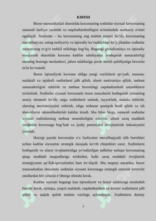 Bozor munosabatlari sharoitida korxonaning xodimlar siyosati 3