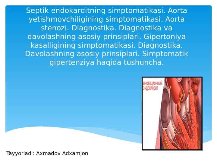 Septik endokardit simtomatologiyasi