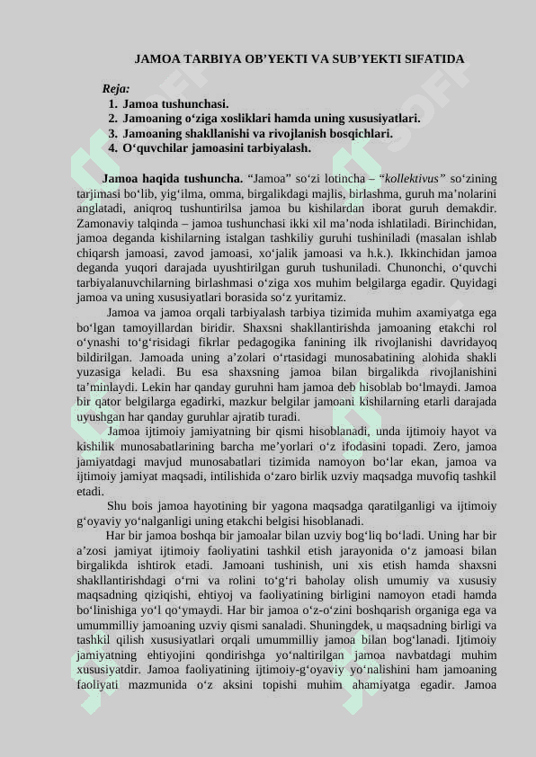 Jamoa tarbiya ob’yekti va sub’yekti sifatida 2