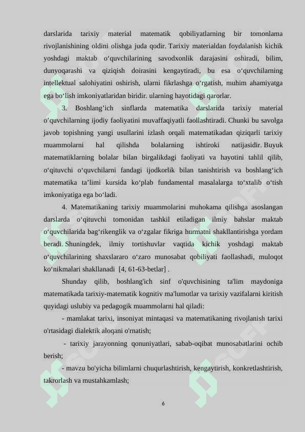 Boshlang'ich sinflarda matematika o'qitishda tarixiy elementlarni o'rgatish metodikasi 6