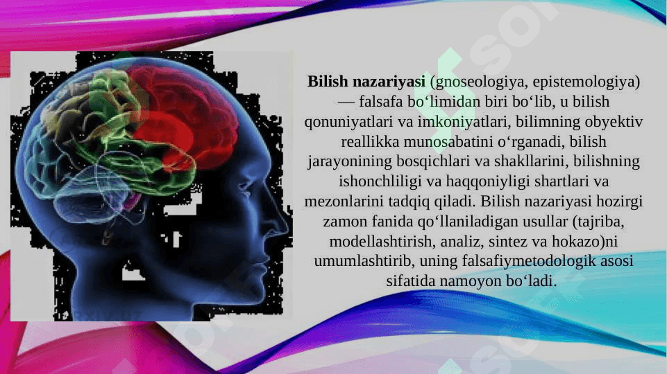 Bilish - gnoseologiya (TAQDIMOT) 3