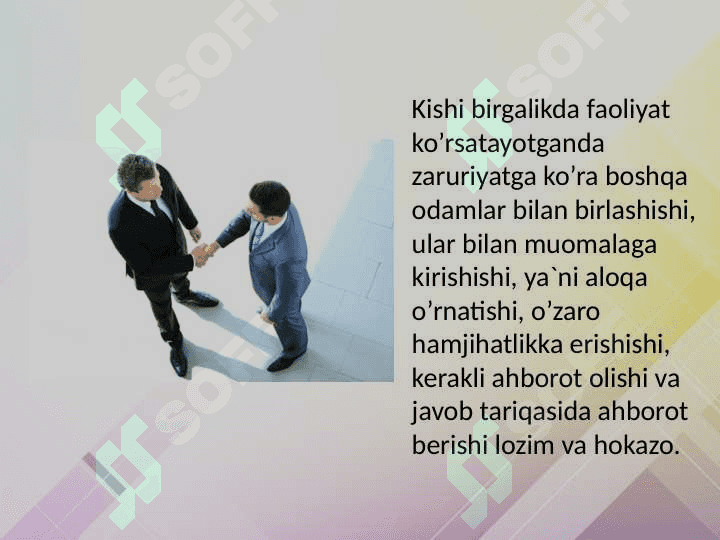 O`zoro bog`liqlik munosabatlar nazariyasi 4