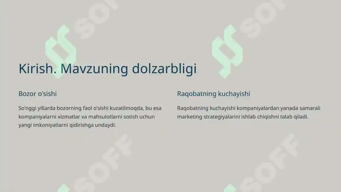 Mahsulot va xizmatlarni sotish uchun potensial maydonlar hajmini aniqlash 2