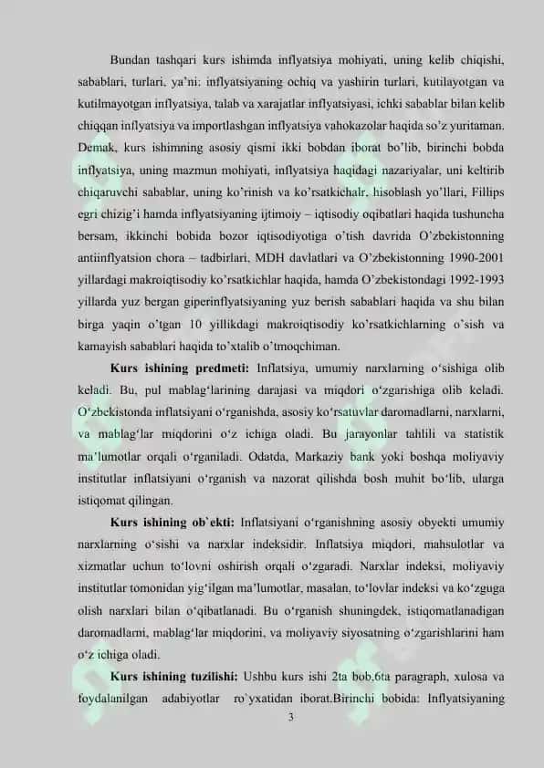 Inflatsiya mohiyati, sabalari va turlari , hisoblash usullari 3