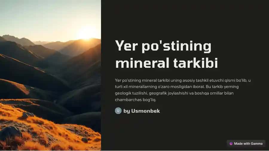 Yer po'stining mineral tarkibi