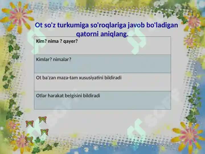 So'z turkumlariga oid topshiriqlar 3