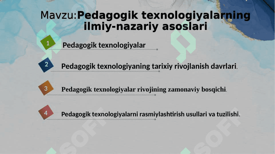 Pedagogik texnologiyalarning ilmiy-nazariy asoslari 2