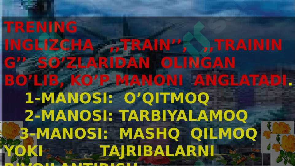Trening tushunchasiga tarif. 2