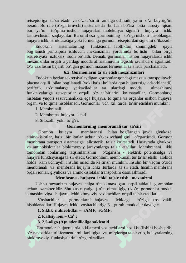 Gormonlarni tasir qilish mehanizmi 3