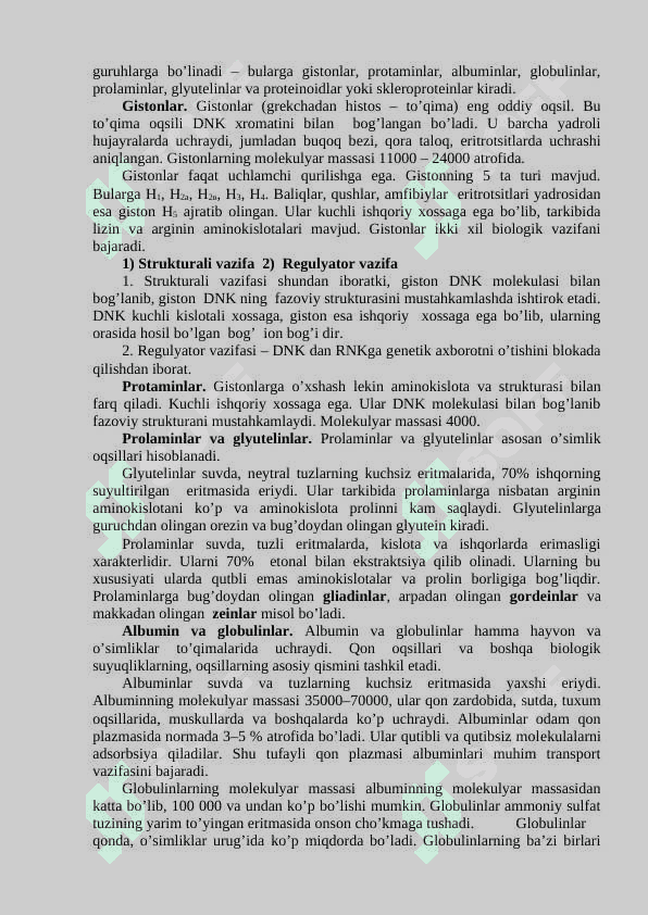 Oqsillar tasnifi oddiy va murakkab oqsillar 2